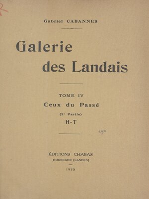 cover image of Galerie des Landais (4)
